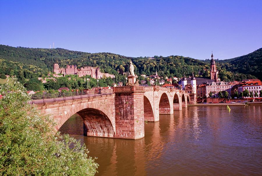 Bridge Across The Neckar River Photograph by Bilderbuch