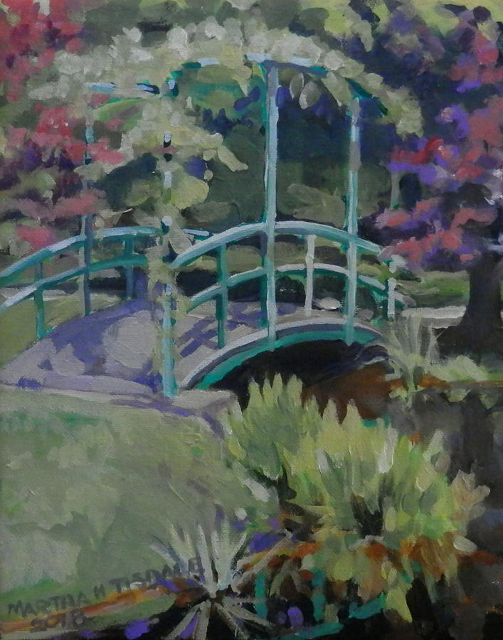 Bridge at Gibbs Gardens Painting by Martha Tisdale