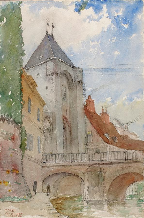 Bridge At Moret, France Painting by Cass Gilbert | Fine Art America
