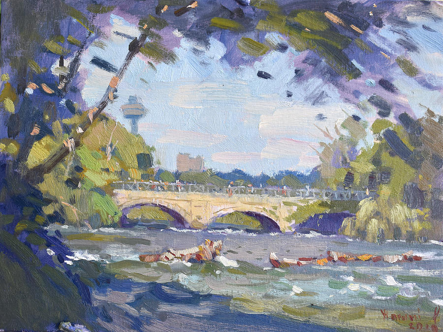 Bridge at Niagata River  Painting by Ylli Haruni