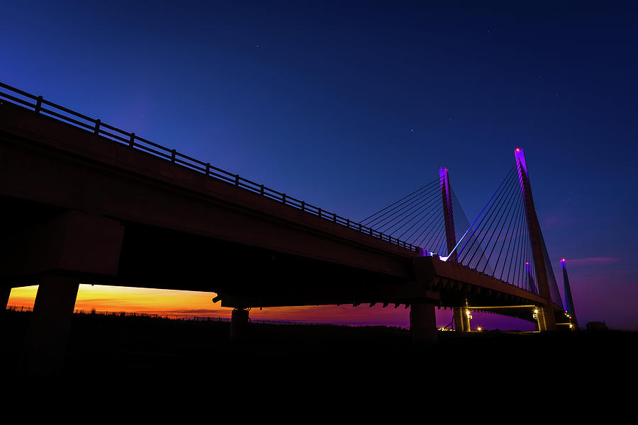 Bridge between Night and Day Photograph by Gary Kochel