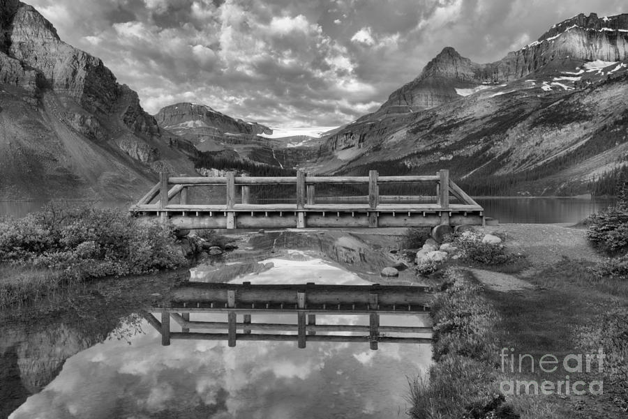 Bridge By Bow Lake Black And White Photograph by Adam Jewell