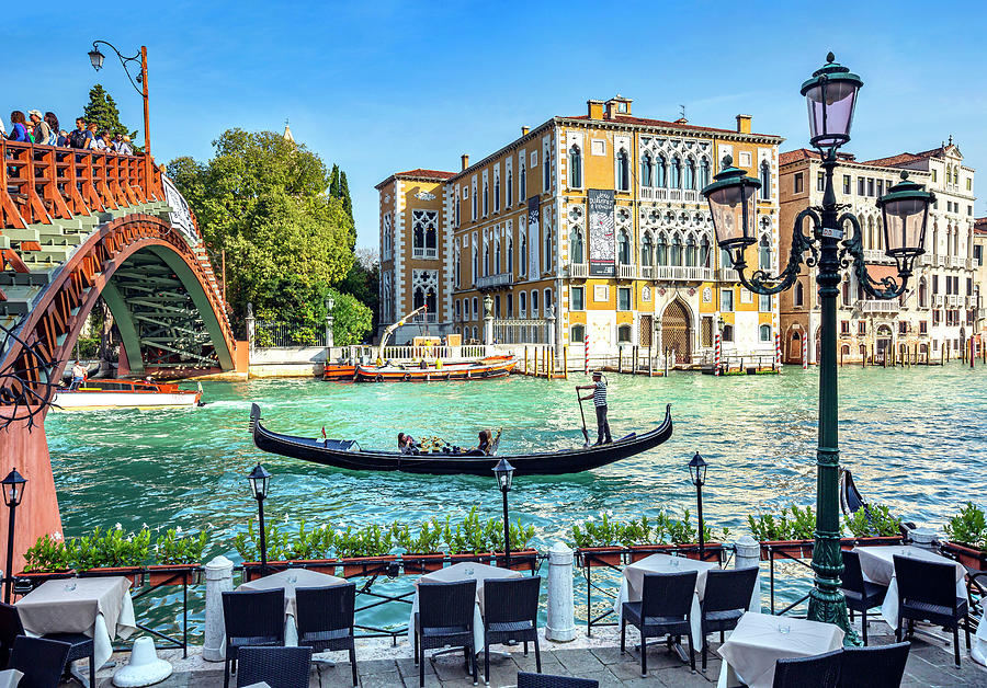 Bridge & Gondola, Venice Italy Digital Art by Lumiere
