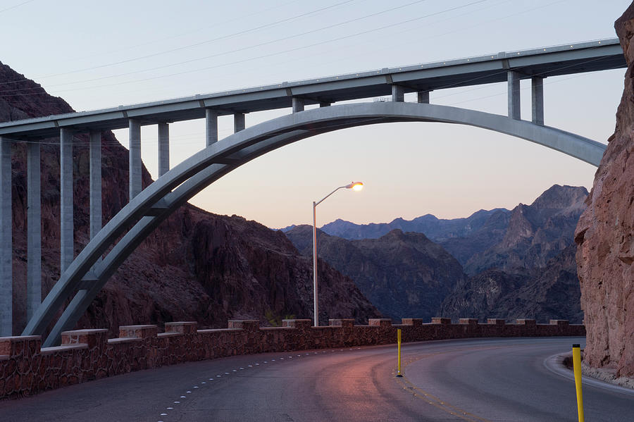 Nature Digital Art - Bridge, Hoover Dam, Colorado River, Arizona, United States Of America by Pete Saloutos