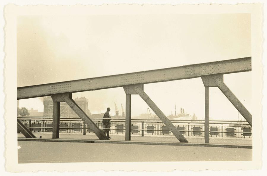 Architecture Painting - Bridge in burning Rotterdam  anonymous  1940 by Celestial Images