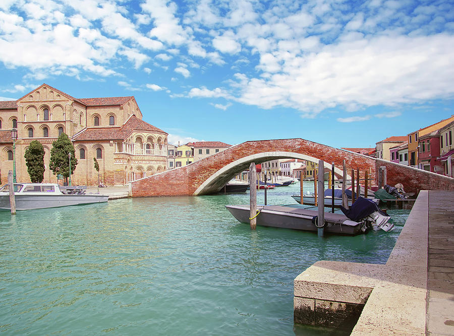 Bridge over a canal on the island of Murano Photograph by Steve Estvanik