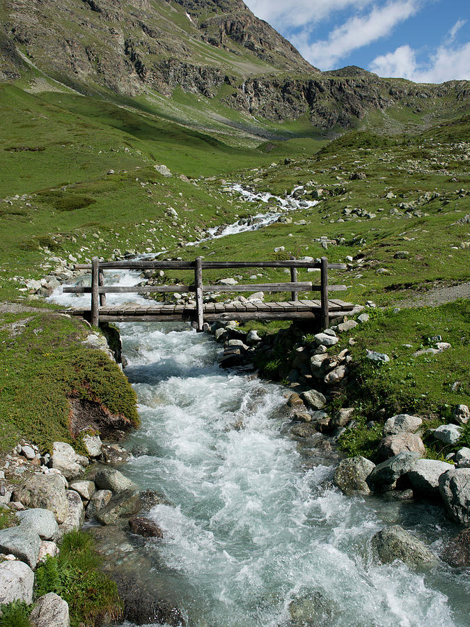 Nature Photograph - Bridge Over A Mountain Creek by Buena Vista Images