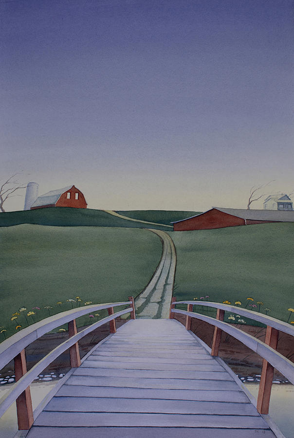Farm Painting - Bridge over Buck Creek by Scott Kirby