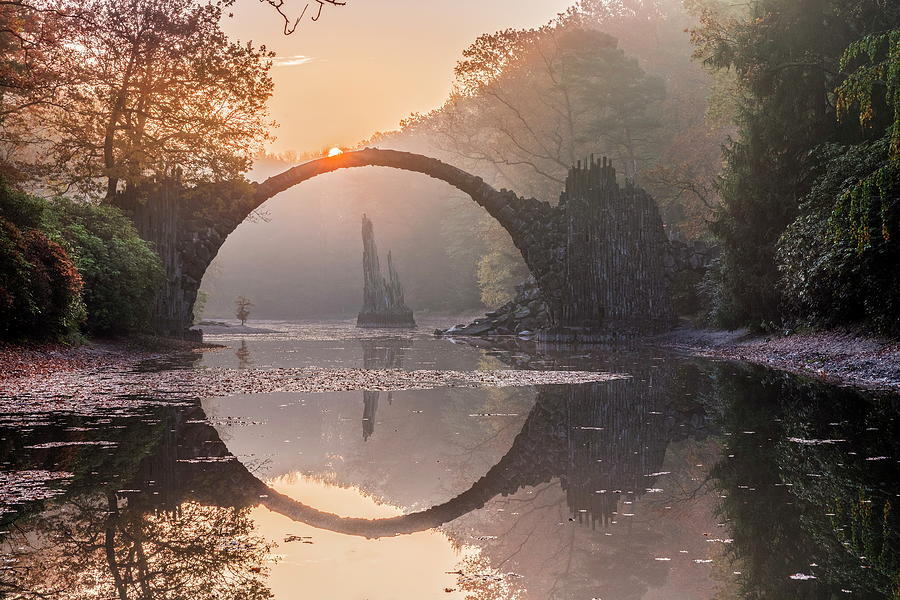 Bridge Over Lake Digital Art by Reinhard Schmid