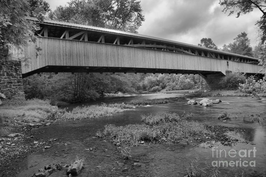 Bridge Over Tuscarora Creek Black And White Photograph by Adam Jewell