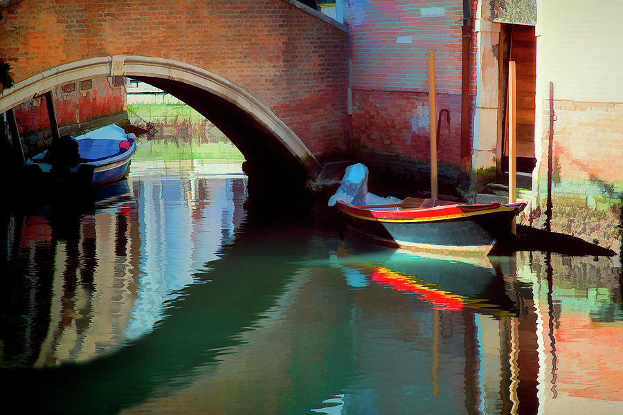 Boat Photograph - Bridge Reflections by Claude LeTien