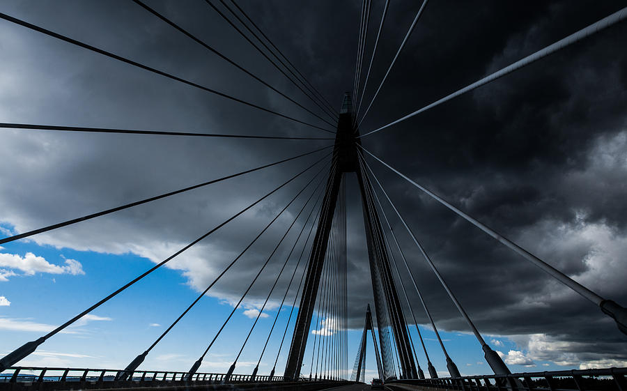 Bridge Under Troubled Skies Photograph by Jorun Larsen
