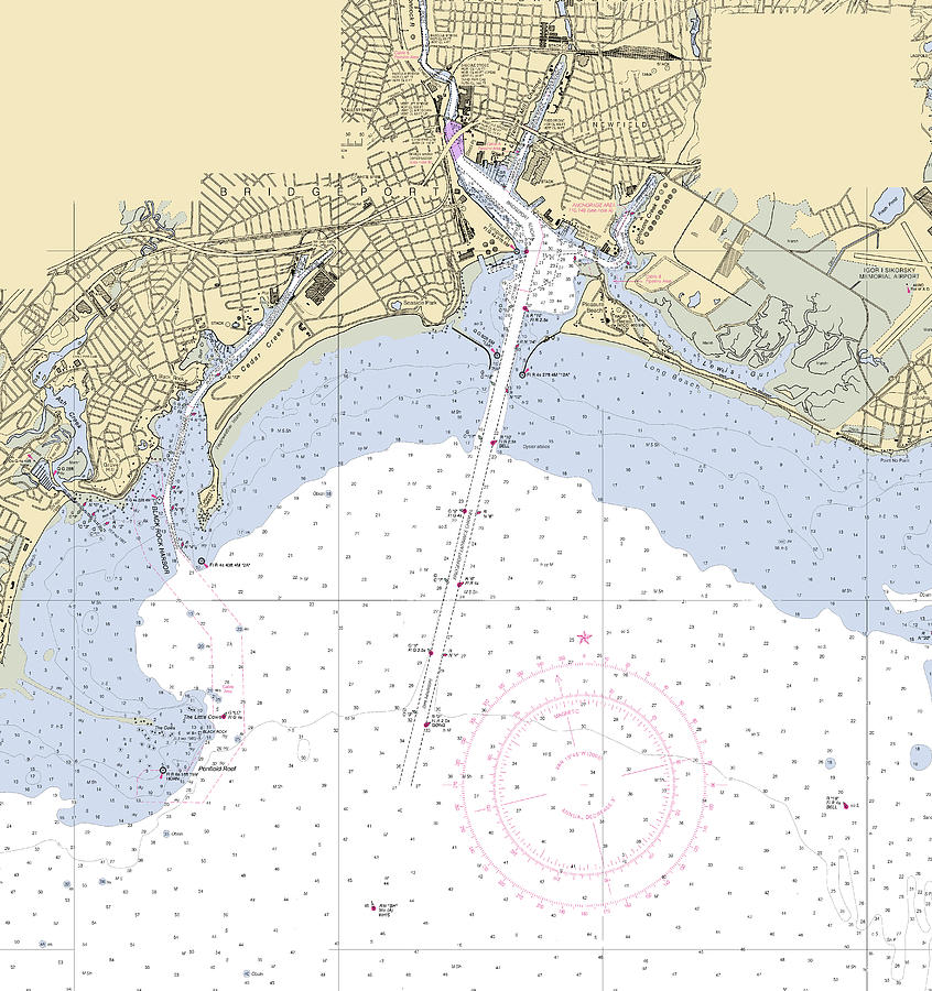 Bridgeport connecticut Nautical Chart _v2 Mixed Media by Sea Koast