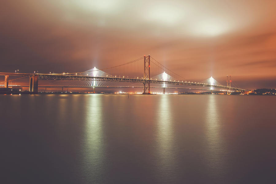 Bridges under the Lights Photograph by Ray Devlin