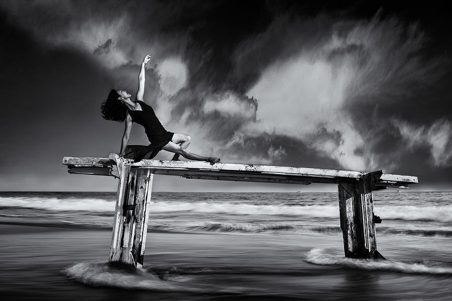 Boat Photograph - Bridging Sky And Sea by Tina Kim