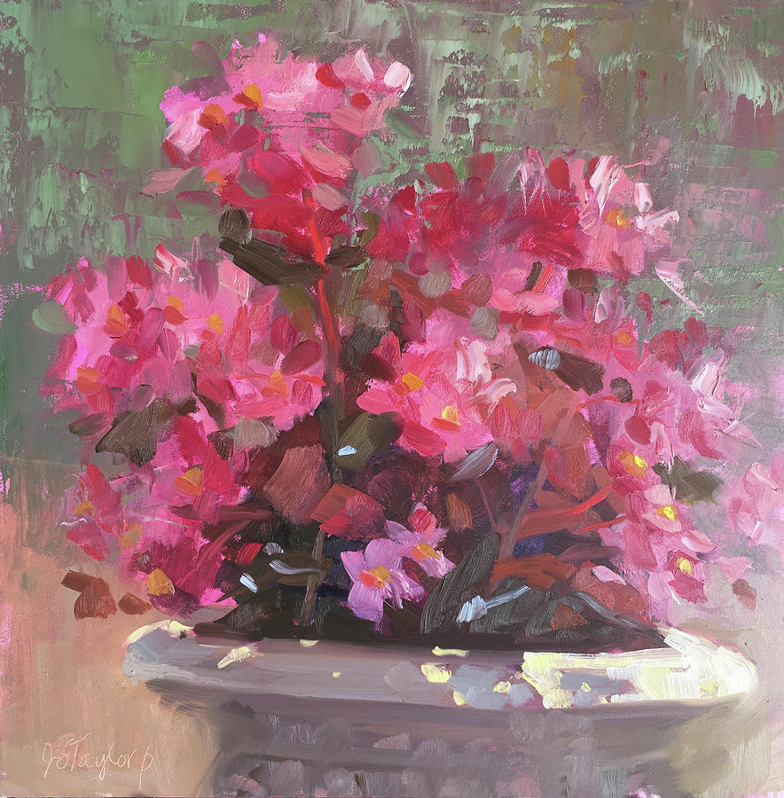 Summer Painting - Bridgitts Begonias by Jennifer Stottle Taylor