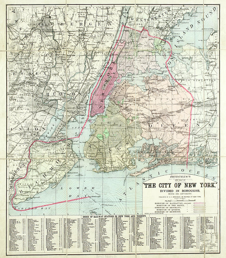 Bridgmans New Map Of The City Of New Photograph by The New York Historical Society