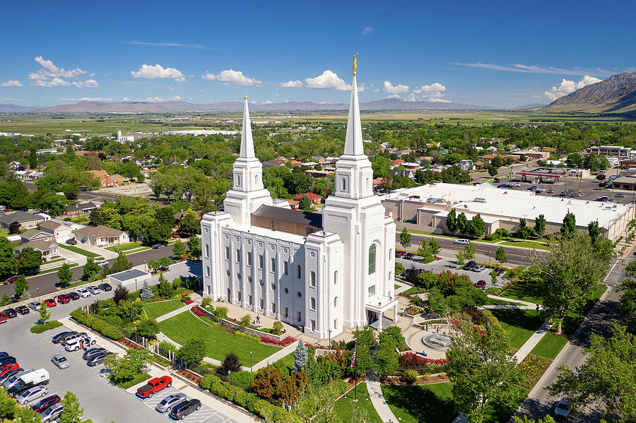 Brigham City Temple Aerial Photograph by Dave Koch