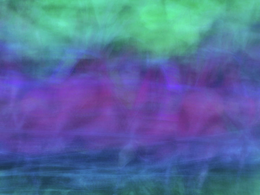 Bright artistic abstract blurred lines and shapes of purples, blues and greens textures Photograph by Teri Virbickis