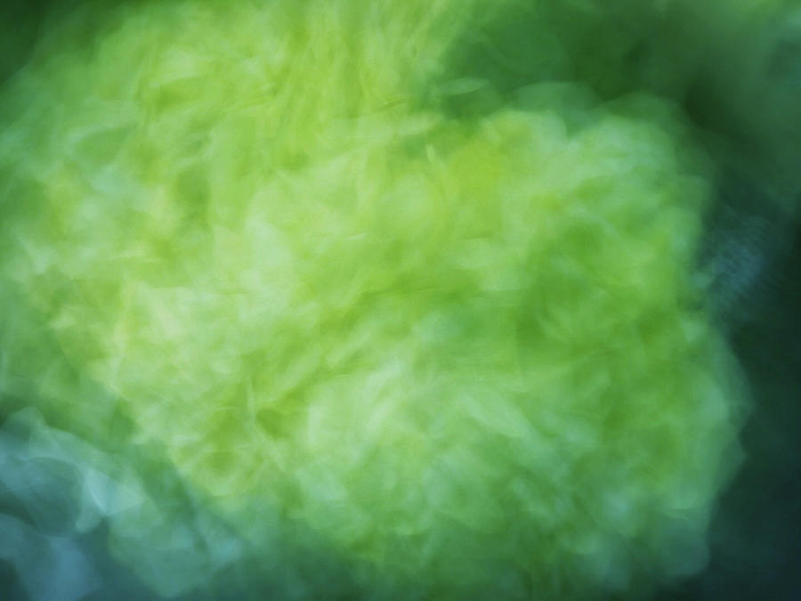 Bright artistic smoky shapes of green, yellow and blues color texture Photograph by Teri Virbickis