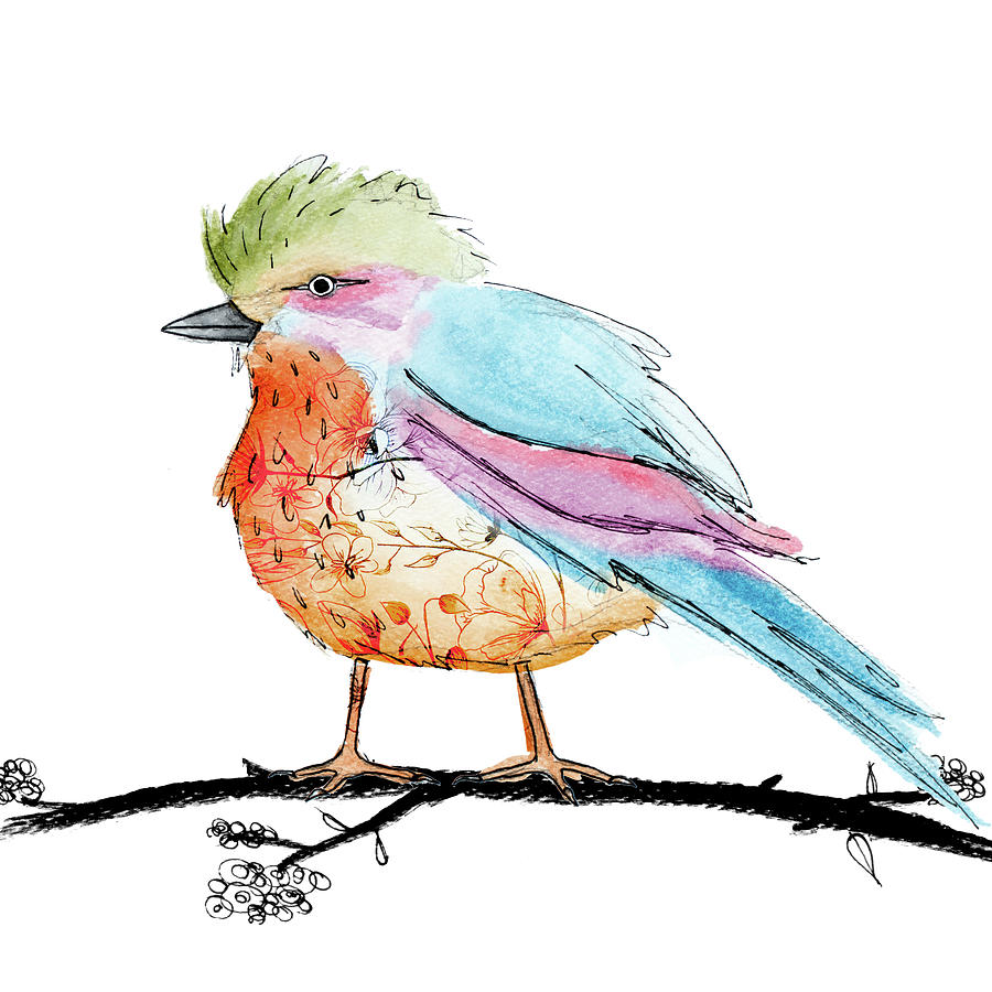 Bird Digital Art - Bright Bird II by Sd Graphics Studio