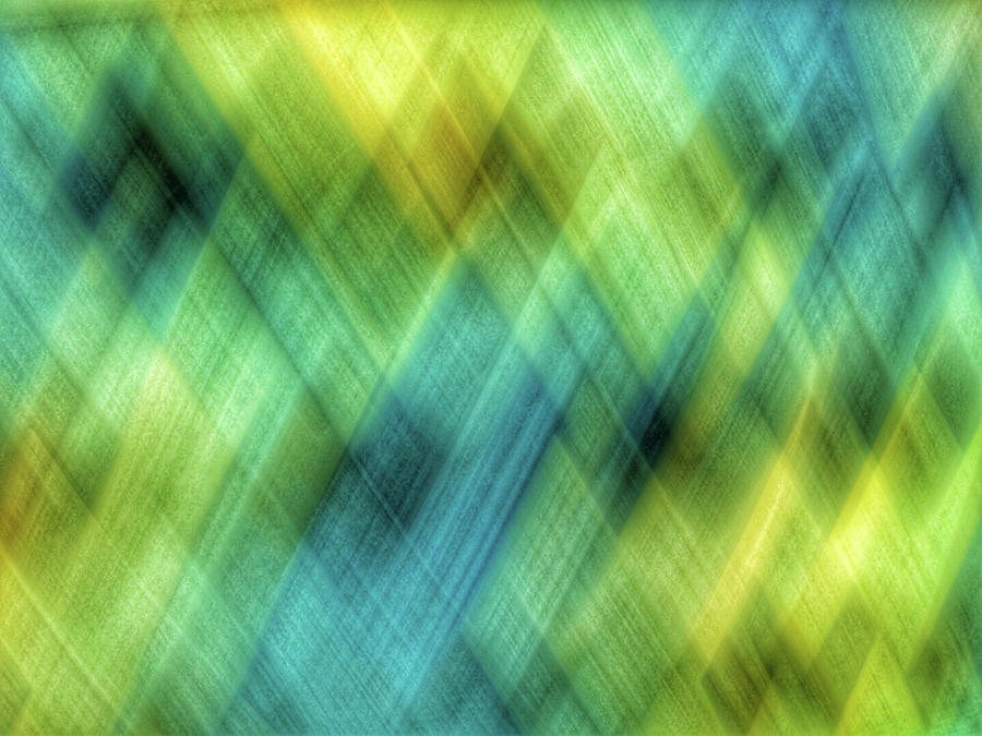 Bright blue, turquoise, green and yellow blurred diamond shapes Photograph by Teri Virbickis
