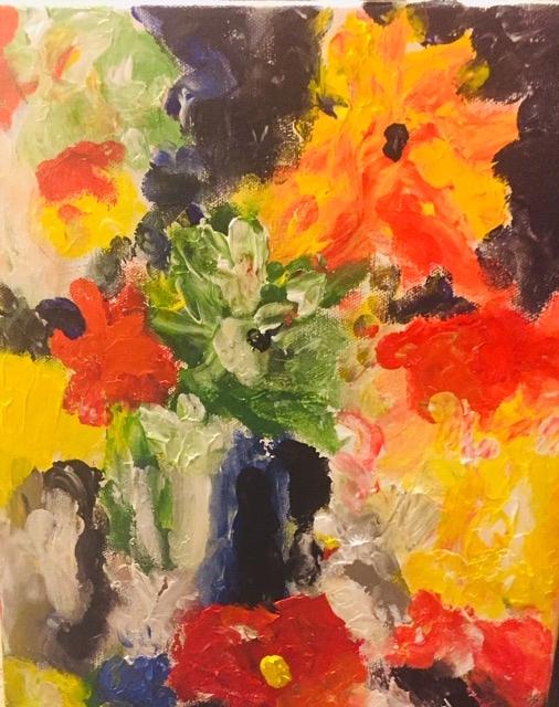 Bright Colored Flowers Painting