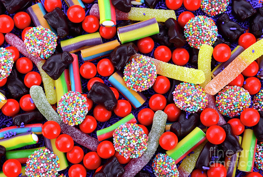Bright Colorful Halloween Theme Candy Background