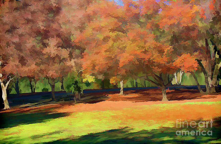 Bright Colors Autumn Paint Digital  Digital Art by Chuck Kuhn