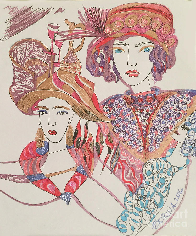 Red Drawing - Bright Colors by Zorina Kunkina Red Drawing - Bright Colors by Zorina Kunkina