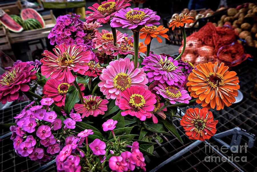 Bright Croatian Market Flowers Photograph