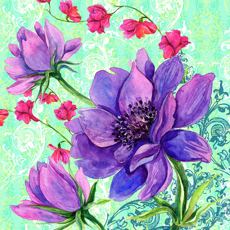 Animals Painting - Bright Florals II by Irina Trzaskos Studio Animals Painting - Bright Florals II by Irina Trzaskos Studio