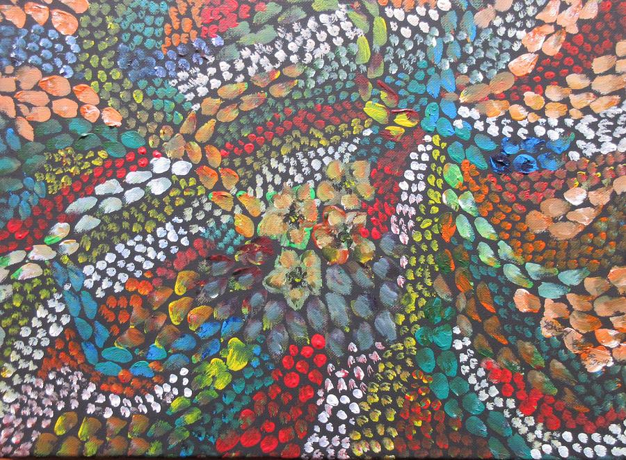 Bright Flower Mosaic 2 Painting by Bradley Boug