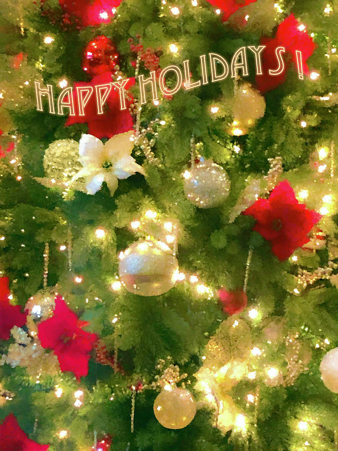 Bright Happy Holidays Card with Text by Bonnie Follett Bright Happy Holidays Card with Text by Bonnie Follett