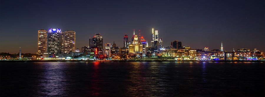 Bright Lights Cityscape - Philadelphia Photograph by Bill Cannon