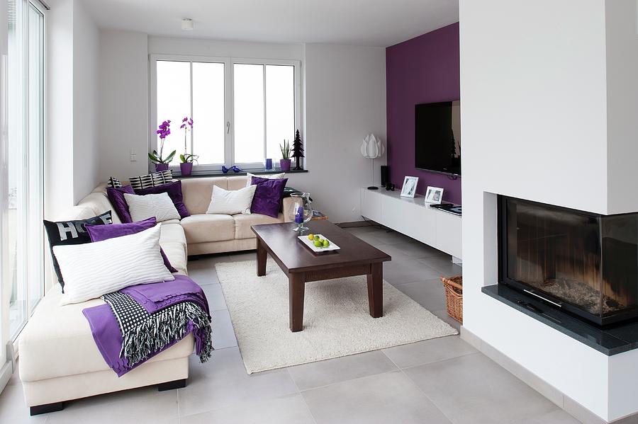 bright purple painting ideas for living room
