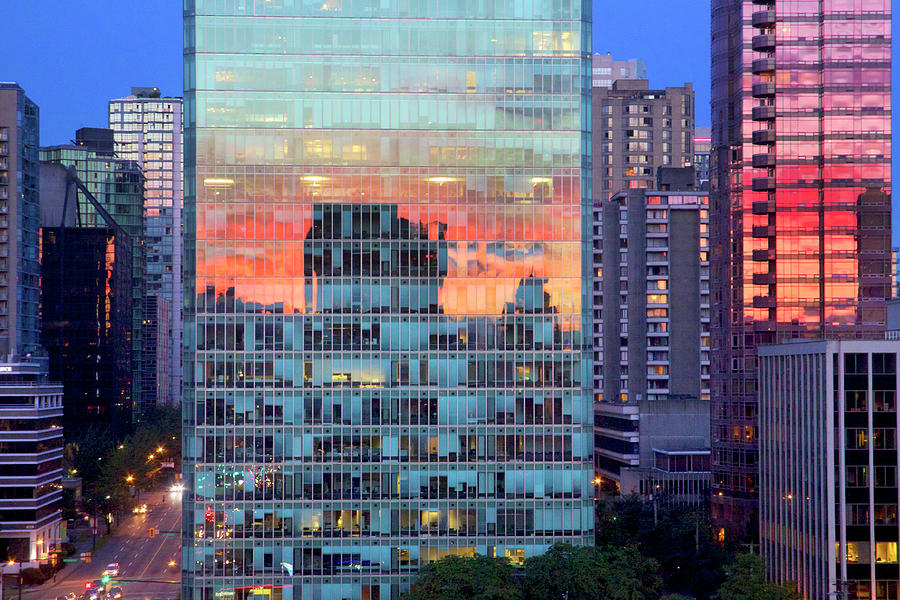 Bright Orange Sunset Reflected On Photograph by Julius Reque