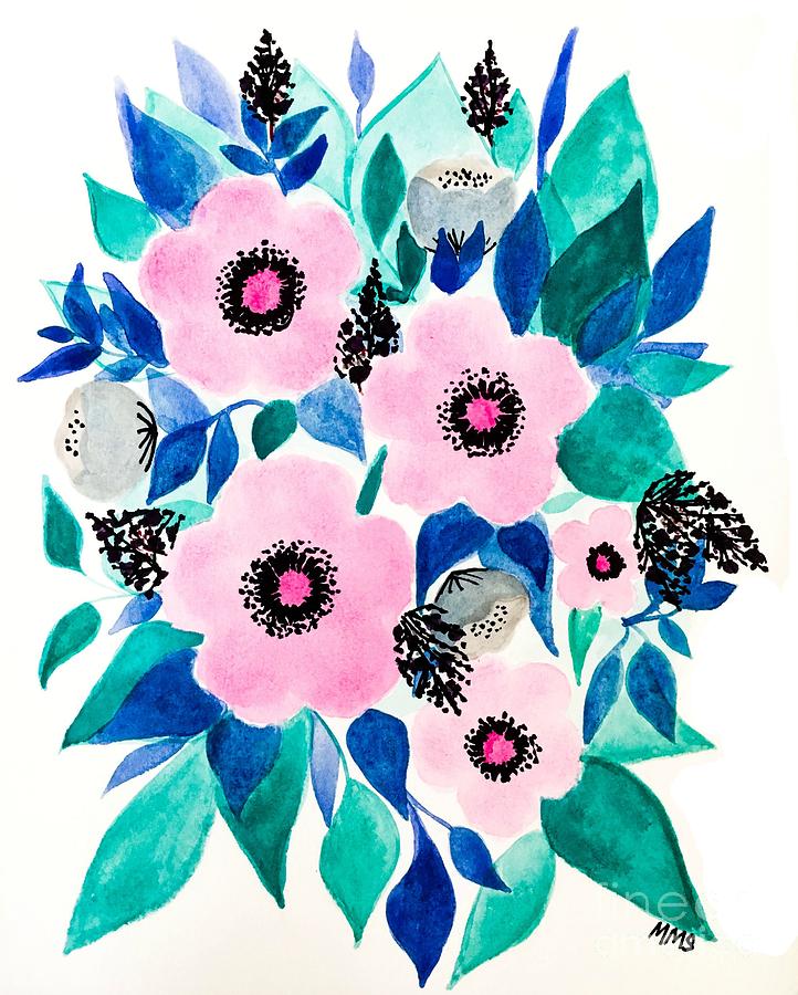 Bright Pink Floral Bouquet by Marti Magna Bright Pink Floral Bouquet by Marti Magna