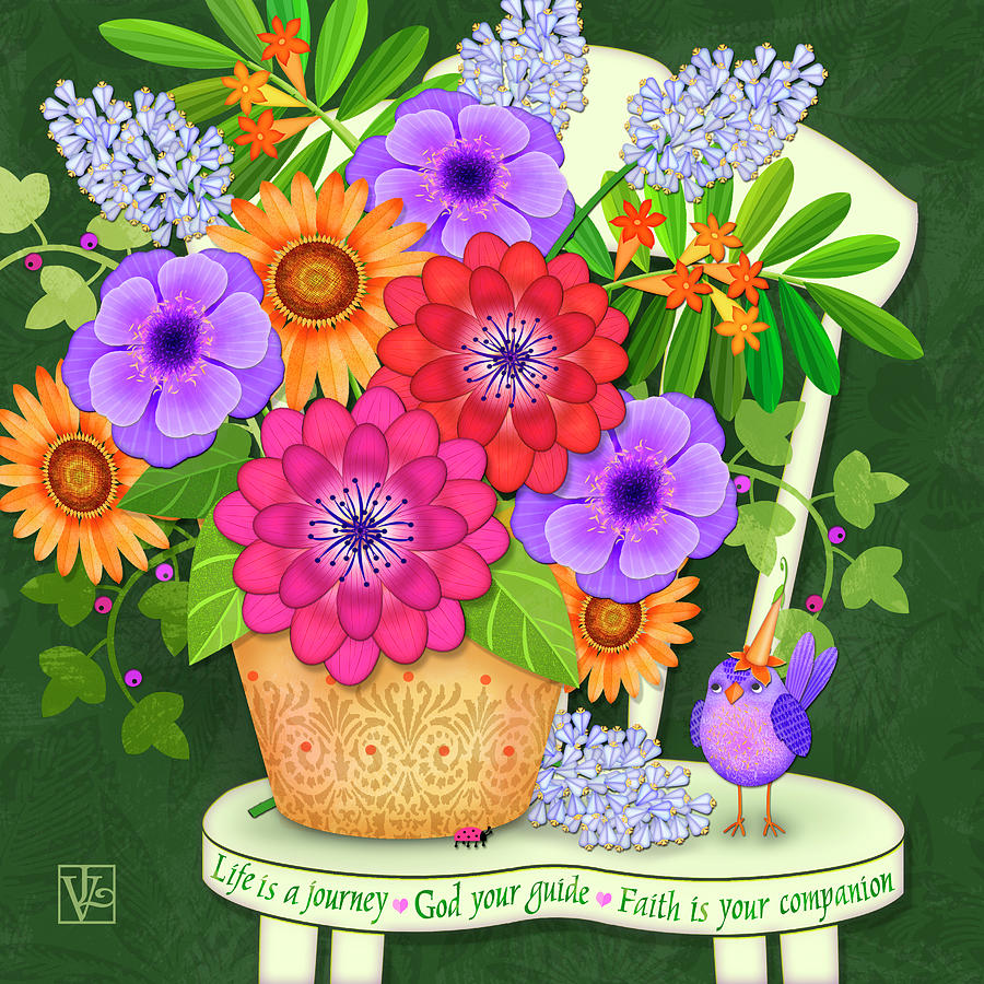 Flower Digital Art - Bright Side  by Valerie Drake Lesiak