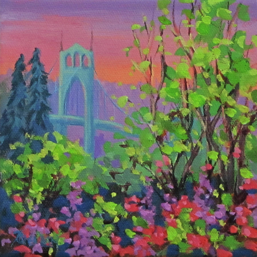 Bridge Painting - Bright Spring by Karen Ilari
