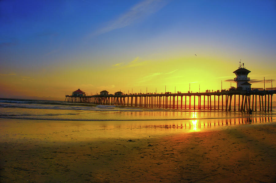 Bright Sunset At Huntington Beach Photograph by Art Spectrum