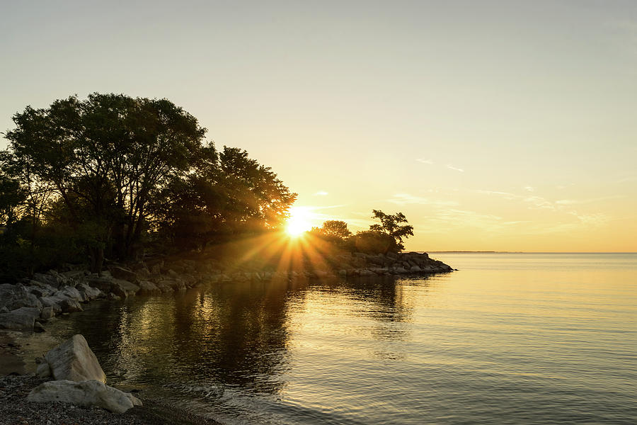 Bright Sunshiny Day - Summer Sunrise on Lake Ontario Photograph by Georgia Mizuleva
