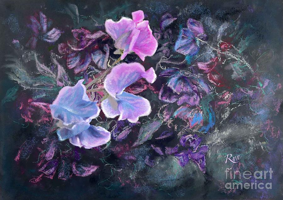 Bright Sweet Pea Painting by Ryn Shell