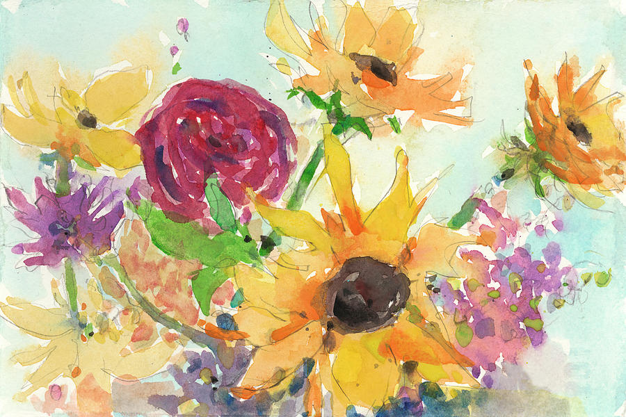 Bright Wild Flowers II Painting by Samuel Dixon