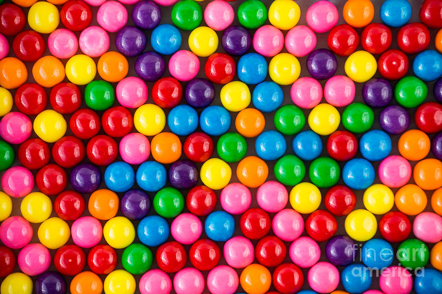Pink Photograph - Brightly Colored Gum Balls Laying Flat by Cohlmann Pink Photograph - Brightly Colored Gum Balls Laying Flat by Cohlmann