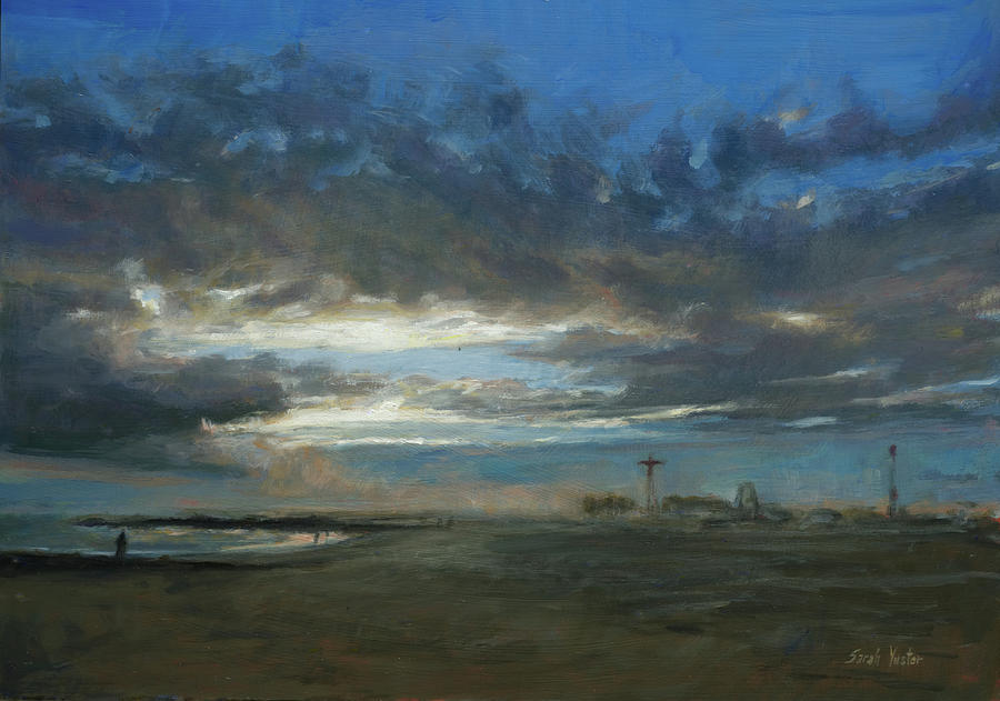 New York City Painting - Brighton Beach and Coney Island in Winter by Sarah Yuster
