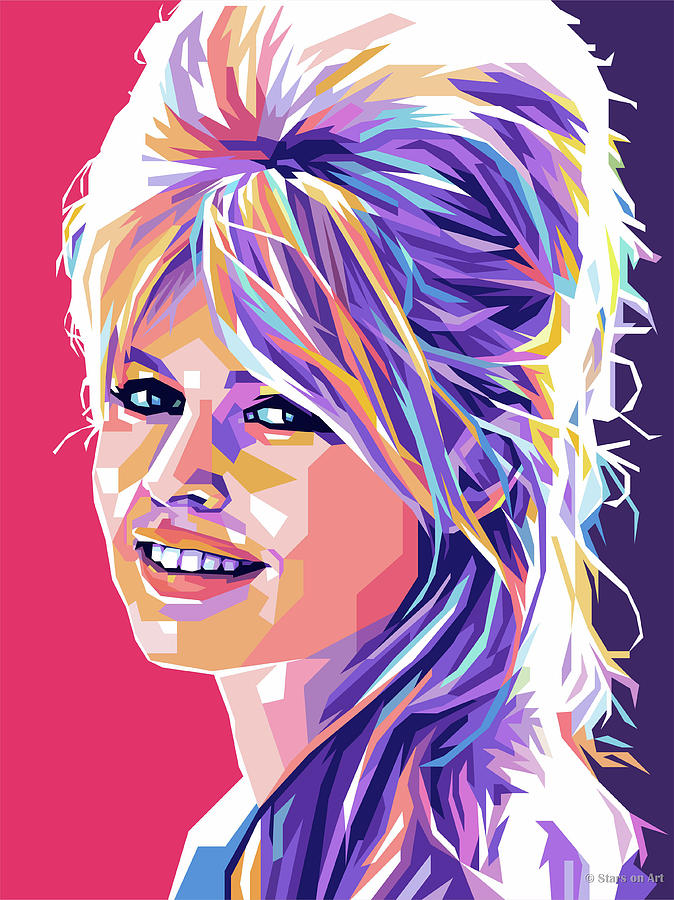 Brigitte Bardot pop art Digital Art by Movie World Posters