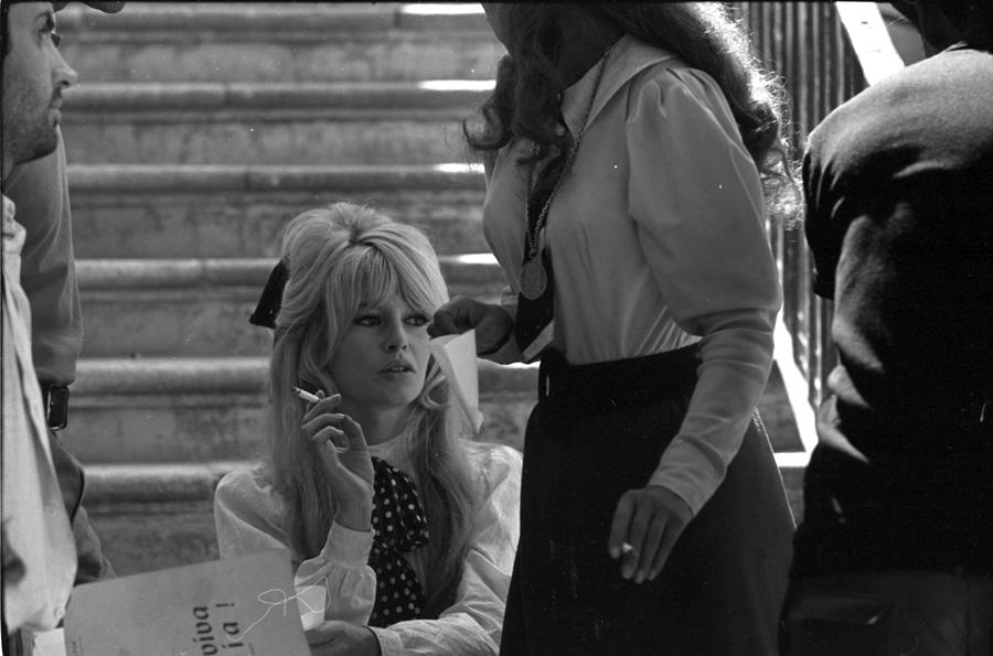 Brigitte Bardot Sitting At The Stairs Photograph by Don Ornitz - Fine ...