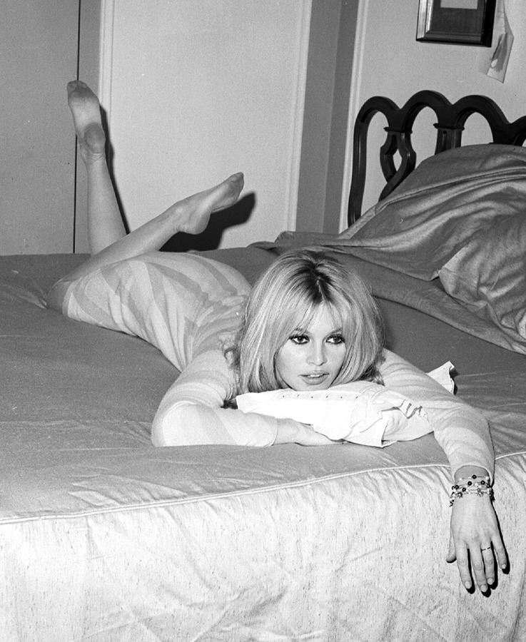 Brigitte Bardot Takes Respite On Her Photograph by New York Daily News Archive