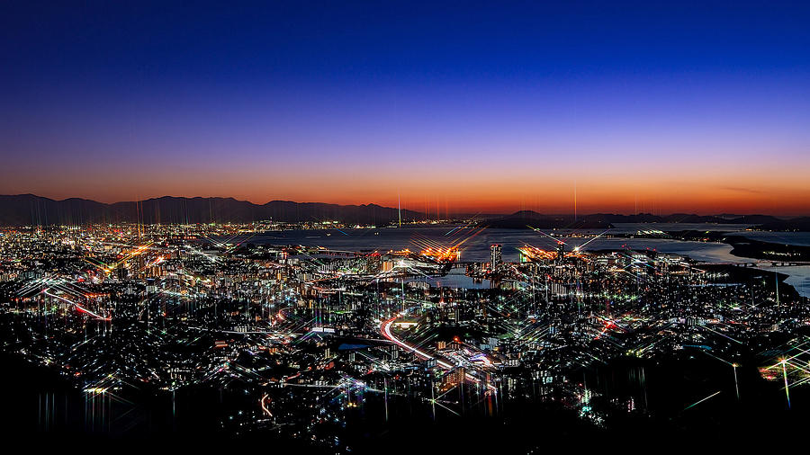 Sunset Photograph - Brilliant City by Hidenori Sono